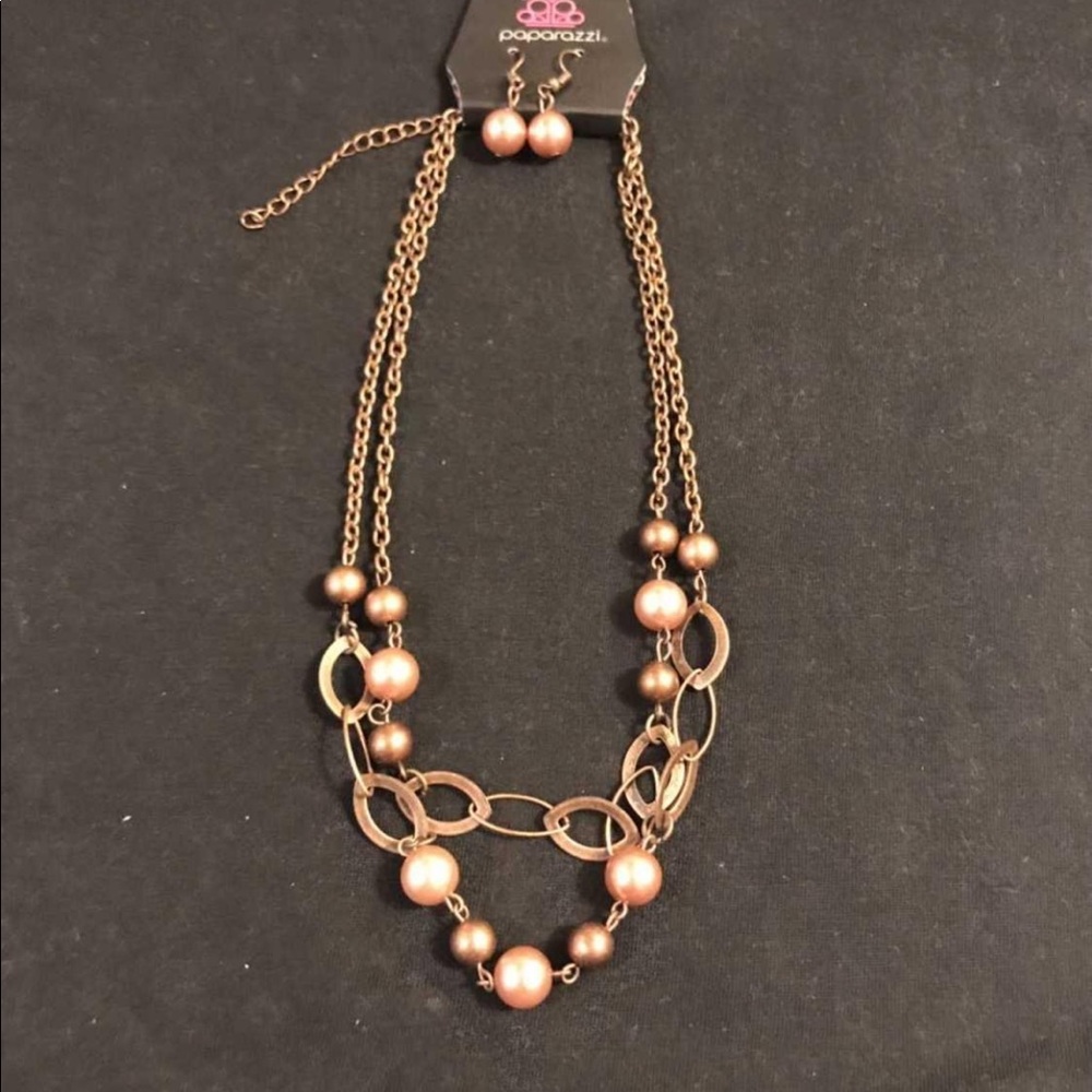 Paparazzi bronze necklace set